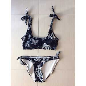Cotton On Body Swim Side Tie Bikini Multicolor Floral Print Padded